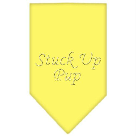 Stuck Up Pup Rhinestone Bandana Yellow Large