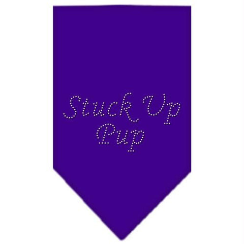 Stuck Up Pup Rhinestone Bandana Purple Small