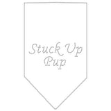 Stuck Up Pup Rhinestone Bandana White Small