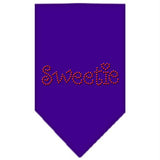 Sweetie Rhinestone Bandana Purple Small