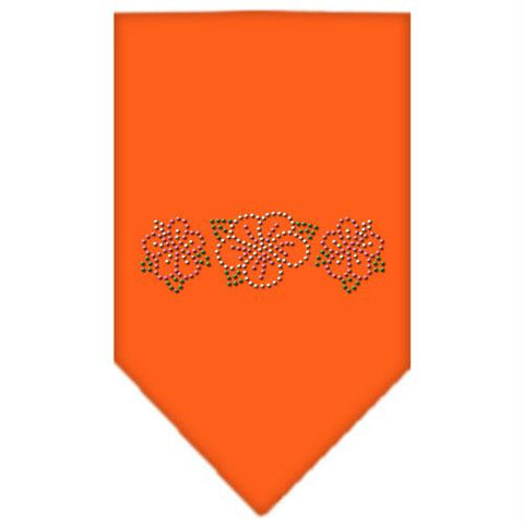 Tropical Flower Rhinestone Bandana Orange Small