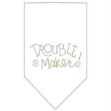 Trouble Maker Rhinestone Bandana White Small