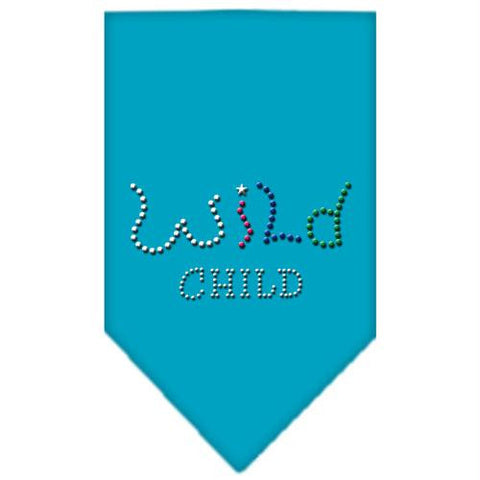 Wild Child Rhinestone Bandana Turquoise Small