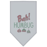 Bah Humbug Rhinestone Bandana Grey Large