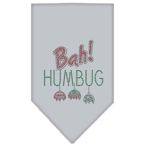 Bah Humbug Rhinestone Bandana Grey Small