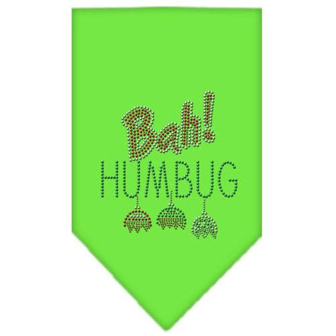 Bah Humbug Rhinestone Bandana Lime Green Small