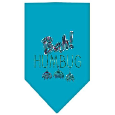 Bah Humbug Rhinestone Bandana Turquoise Small