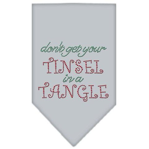 Tinsel in a Tangle Rhinestone Bandana Grey Large