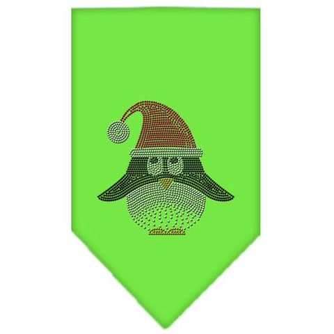 Santa Penguin Rhinestone Bandana Lime Green Large