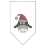 Santa Penguin Rhinestone Bandana White Small