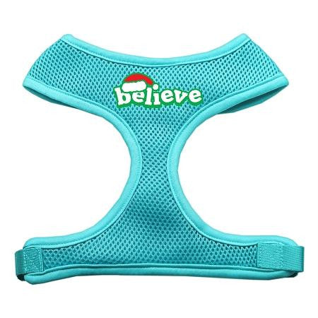 Believe Screen Print Soft Mesh Harnesses  Aqua Medium