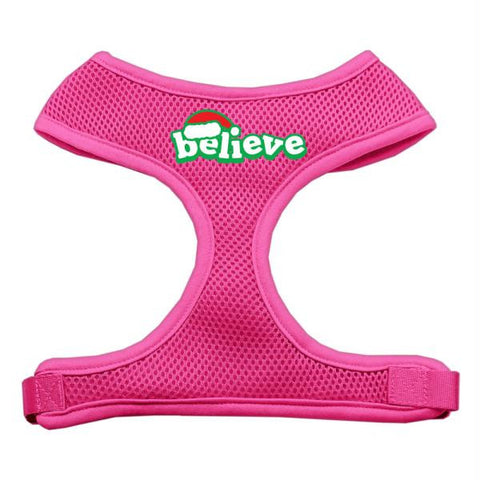 Believe Screen Print Soft Mesh Harnesses  Pink Medium