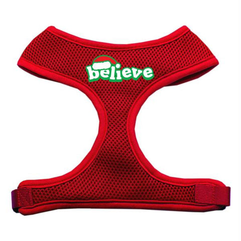 Believe Screen Print Soft Mesh Harnesses  Red Medium