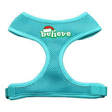 Dog Harnesses Soft Mesh Believe Screen Print Aqua