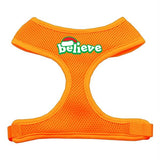 Dog Harness Soft Mesh Orange Believe Screen Print