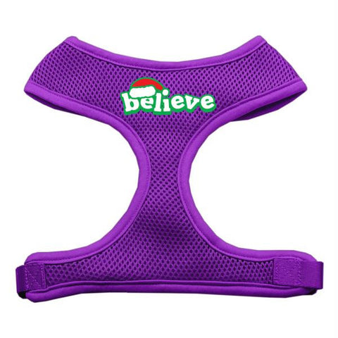 Believe Screen Print Soft Mesh Harnesses  Purple Small