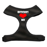 Dog Harness Bitches Love Me Soft Mesh Black