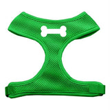 Dog Harness Bone Design Soft Mesh Emerald Green