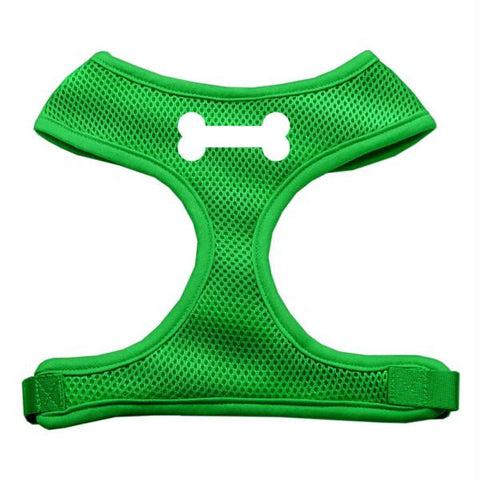 Dog Harness Bone Design Soft Mesh Emerald Green