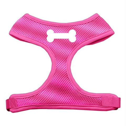 Dog Harness Bone Design Soft Mesh Pink