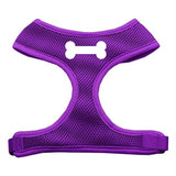 Dog Harness Bone Design Soft Mesh Purple