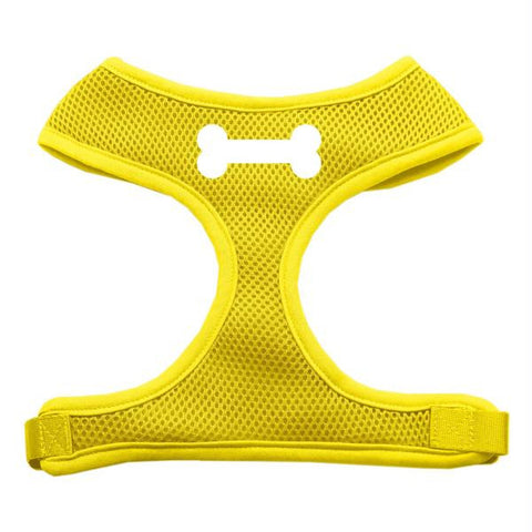 Dog harness Bone Design Soft Mesh Yellow