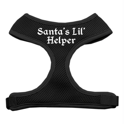 Santa's Lil Helper Screen Print Soft Mesh Harness Black Extra Large