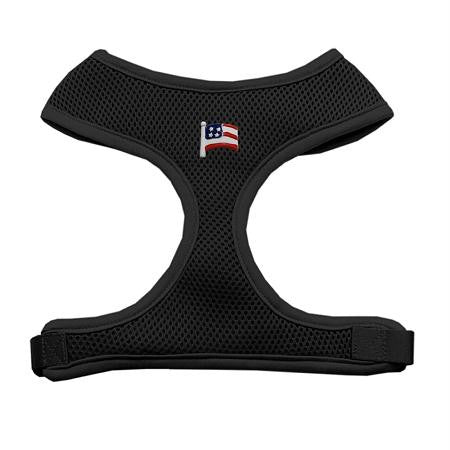 Dog Harness American Flag Chipper Black