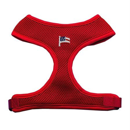 Dog Harness American Flag Chipper Red