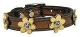 Flower Leather Bronze w- Gold Flowers 10