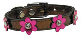 Flower Leather Bronze w- Mtl Pink Flowers 10