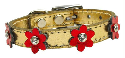 Flower Leather Gold w- Red MTLFlowers 10