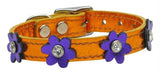 Flower Leather Metallic Apricot w- Metallic Purple Flowers 10