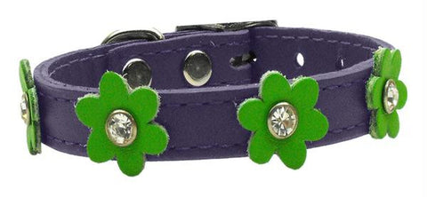 Flower Leather Purple w- Lime Green 10