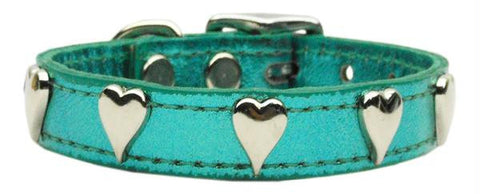 Metallic Heart Leather Turquoise Metallic 16