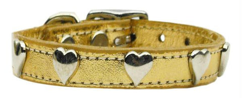 Metallic Heart Leather Gold 20