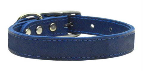 Plain Leather Collars Blue 10