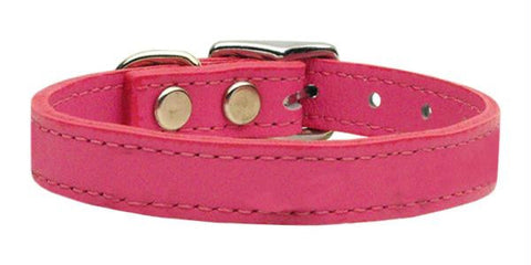 Plain Leather Collars Pink 14