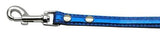 Metallic Crystal Bone Collars Blue 3-4" Matching Plain Leash