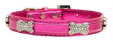 Metallic Crystal Bone Collars Pink Large