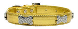 Metallic Crystal Bone Collars Gold Medium