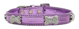 Metallic Crystal Bone Collars Purple Small